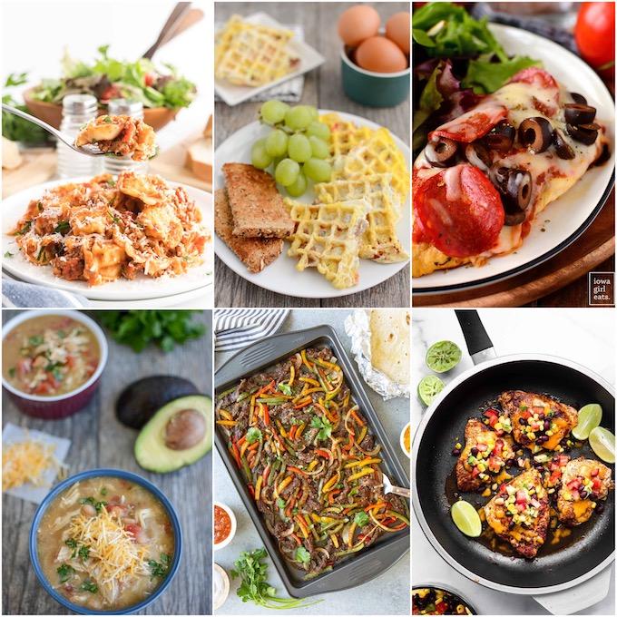 collage of quick family meals