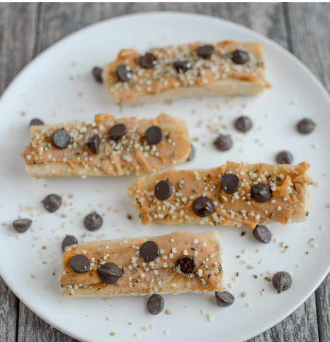 frozen bananas with peanut butter and hemp