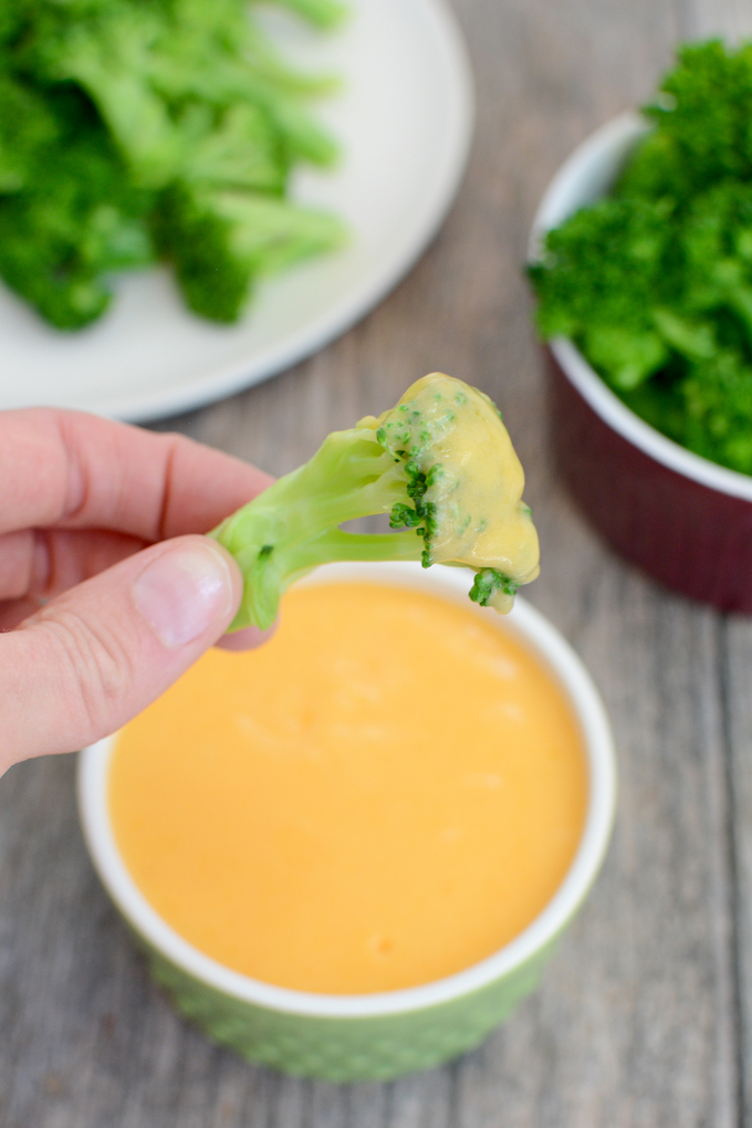 Cheesy Broccoli 7 steamed broccoli dipped in simple cheese sauce