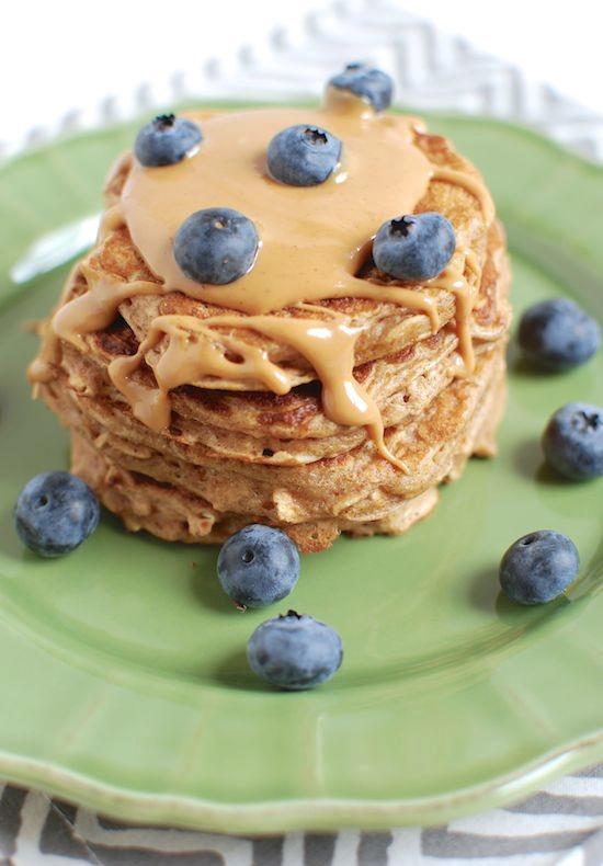 Made with healthy ingredients like oats, whole wheat flour and yogurt, these pancakes make a great breakfast. Make an extra batch to freezer for busy mornings!