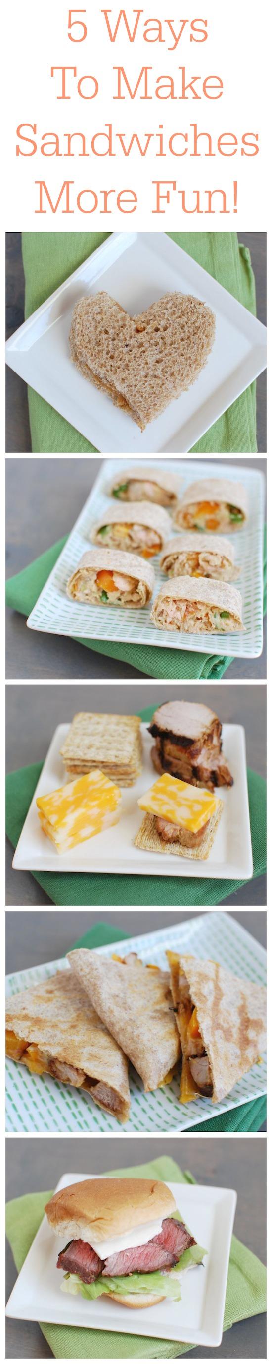 Tired of eating the same sandwich every day? Here are five creative ways to make sandwiches more fun to eat for lunch. Perfect for kids and adults.