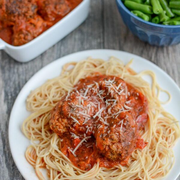 These Crockpot meatballs can be made in the slow cooker or Instant Pot for an easy, healthy dinner. Serve them over noodles, on a sub bun or enjoy them plain!