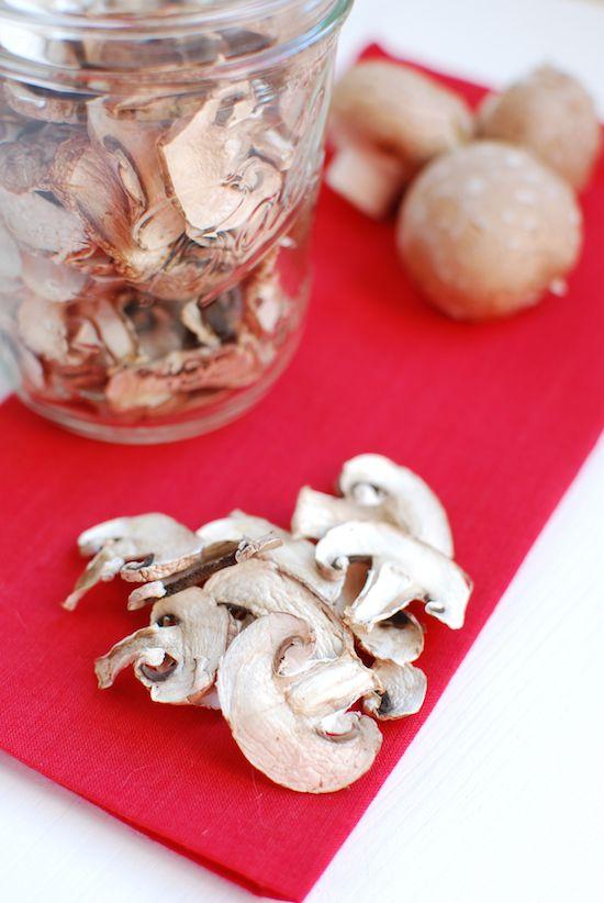 Make your own dehydrated mushrooms in a dehydrator or oven. They're great for adding flavor to stocks and broths.