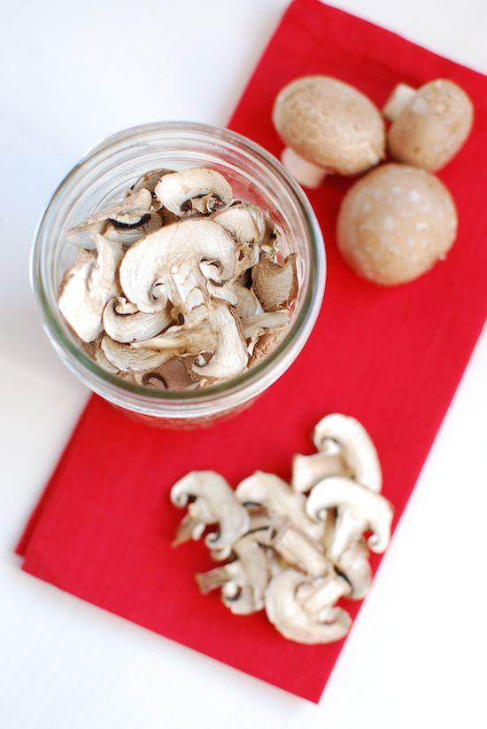 Make your own dehydrated mushrooms in a dehydrator or oven. They're great for adding flavor to stocks and broths.