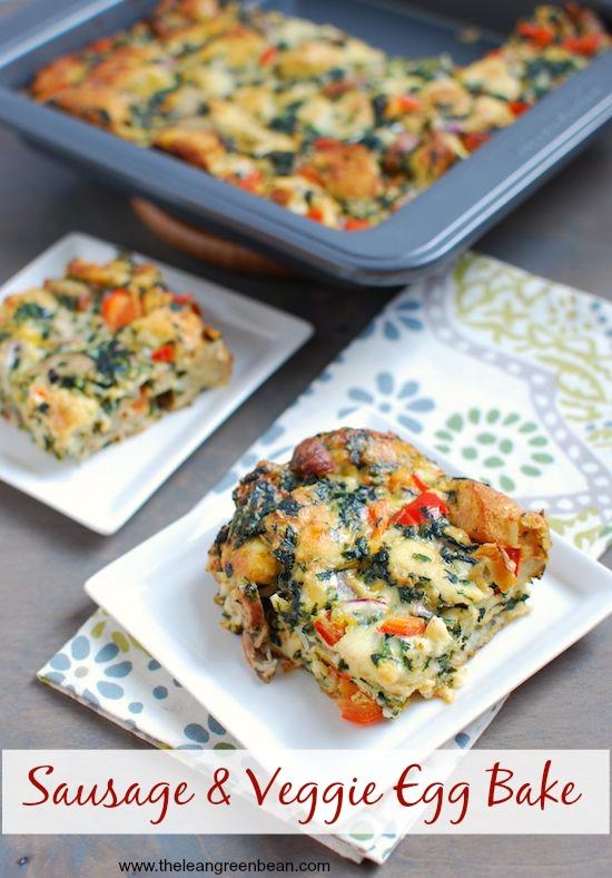 This Sausage and Vegetable Egg Bake is a healthy breakfast idea that you can prep ahead of time and eat it all week long.