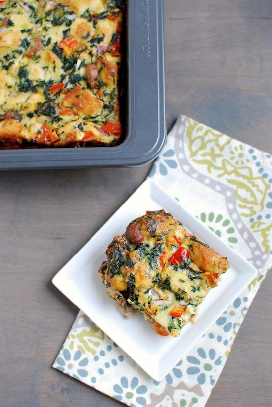 This Sausage and Vegetable Egg Bake is a healthy breakfast idea that you can prep ahead of time and eat it all week long.