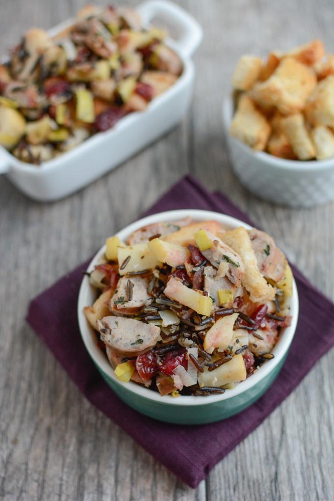 Sausage and Wild Rice Stuffing 9 This Sausage and Wild Rice Stuffing is hearty enough for a meal but also makes a delicious side dish for Thanksgiving or Christmas.