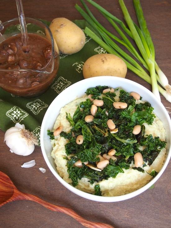 These Cheesy Vegan Cauliflower Mash Bowls are perfect for Meatless Monday and full of vegetarian protein to keep you full all night.