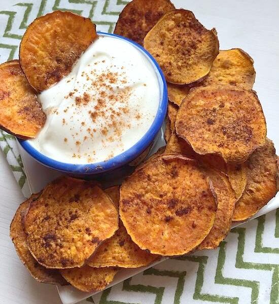 cinnamon and sugar sweet potato chips