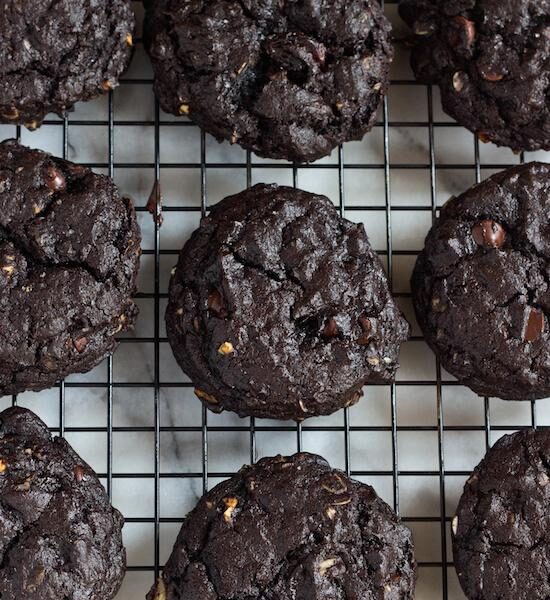 Double Chocolate Cherry Oatmeal Cookies