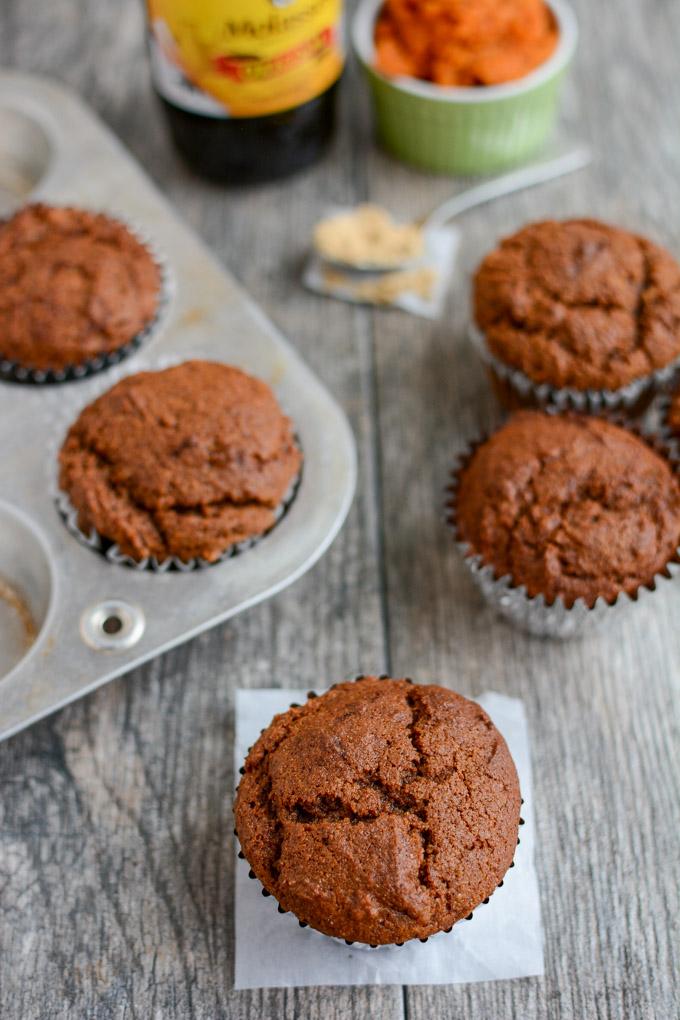 These Pumpkin Gingerbread Muffins are bursting with flavor, deliciously moist and they make a great mid-morning snack! They're the perfect way to transition from fall to winter. 