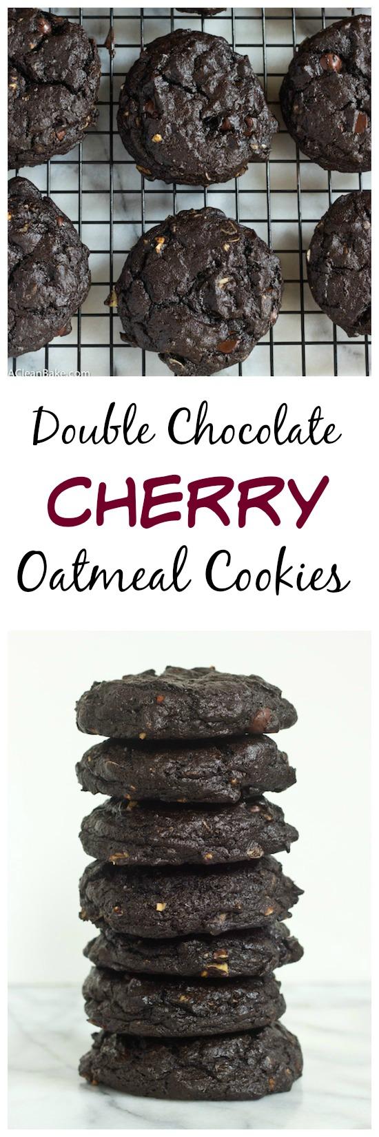 Get your chocolate fix with this Double Chocolate Cherry Oatmeal Cookies. They're gluten-free and can easily be made vegan. 