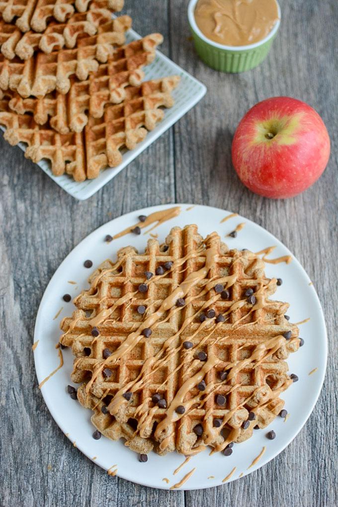 These Apple Cinnamon Blender Waffles are an easy, healthy breakfast option and also make a great afternoon snack!