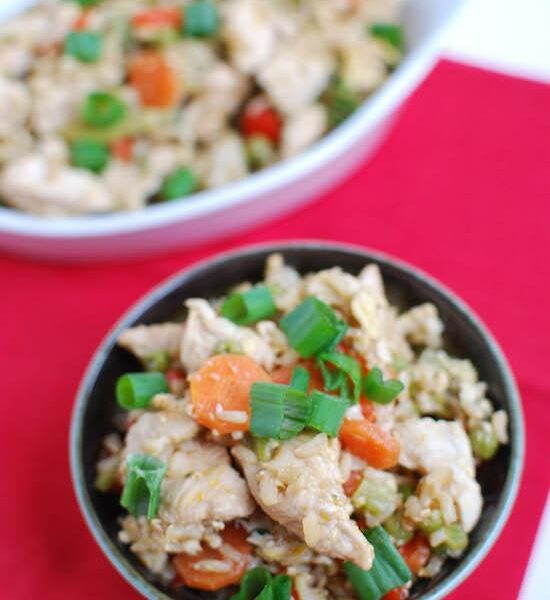 This Healthy Chicken Fried Rice is perfect for niights when you want a quick, easy dinner that's both simple and nutritious!