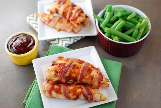 This Sweet & Spicy Bacon Wrapped Chicken is an easy way to break out of the boring chicken dinner rut!