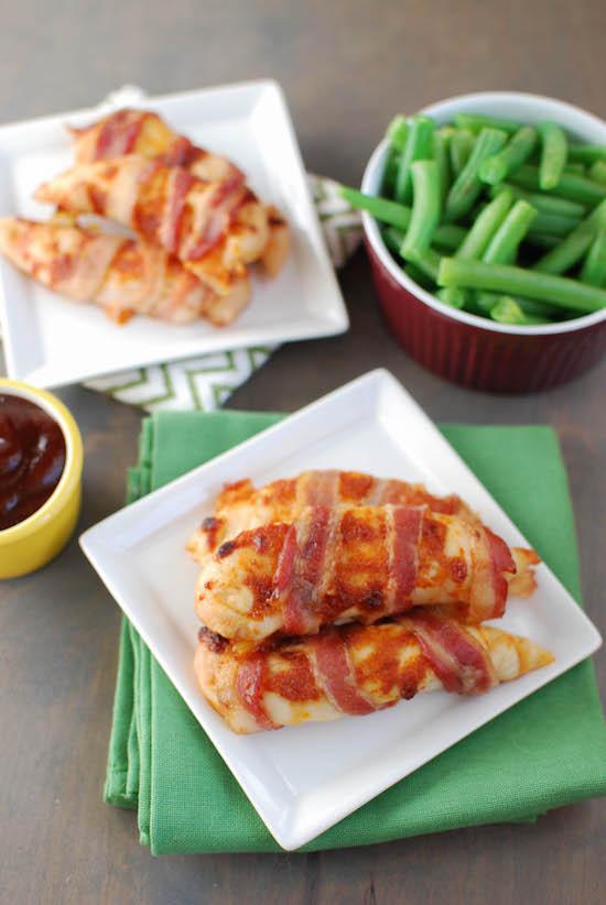 This Sweet & Spicy Bacon Wrapped Chicken is an easy way to break out of the boring chicken dinner rut!