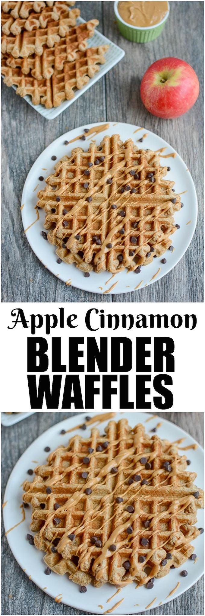 These Apple Cinnamon Blender Waffles are an easy, healthy breakfast option and also make a great afternoon snack!