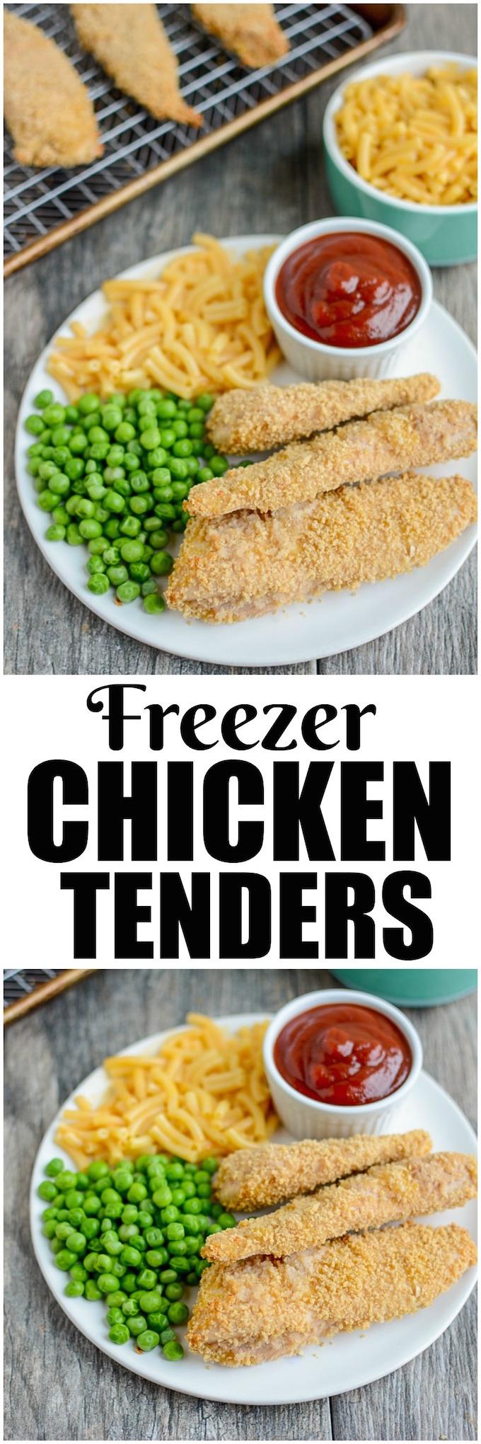 These Freezer Chicken Tenders are perfect for meal prep. Make several batches ahead of time and stick them in the freezer. On a busy night, just pull them out, bake from frozen and have dinner on the table in 30 minutes!