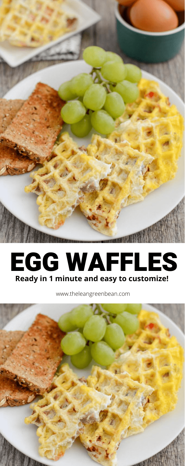 These Egg Waffles are ready in one minute and easy to customize. After trying them you'll never want to cook eggs in a pan again! A quick & easy, healthy breakfast!