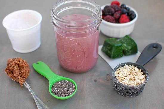 Packed with brain-boosting fruits & veggies, yogurt for protein and healthy fats, this Berry Green Smoothie makes a great breakfast or snack!