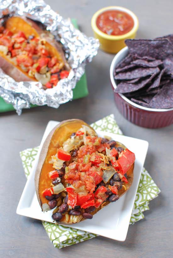 Slow Cooker Loaded Sweet Potatoes