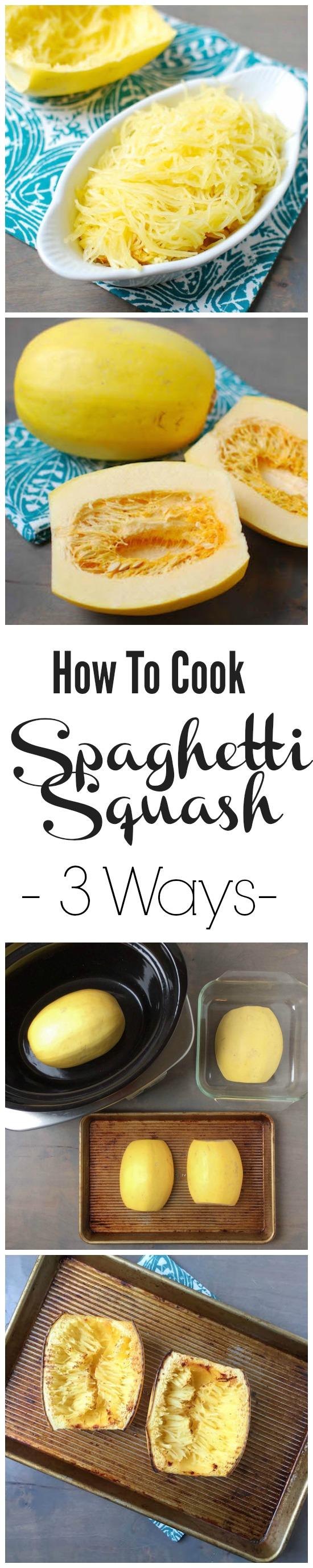Want to learn how to cook spaghetti squash? Here are 3 different ways to try it, plus recipe ideas!