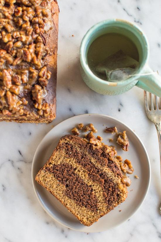 Banana Chocolate Peanut Butter Swirl Bread