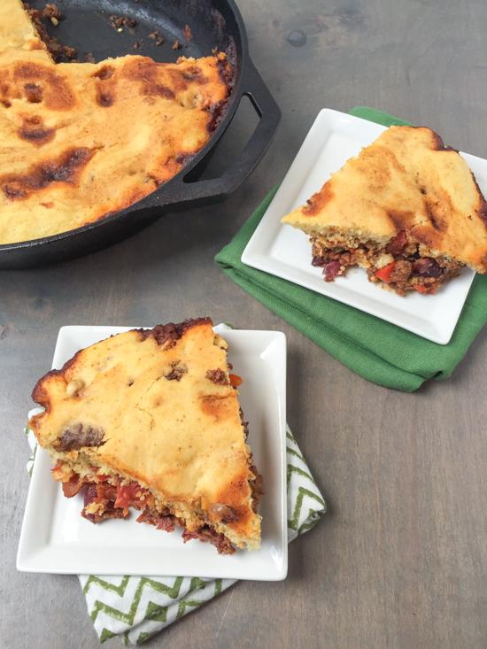 Simple and flavorful, this Chili Cornbread Skillet is ready in about 30 minutes for an easy weeknight dinner. 