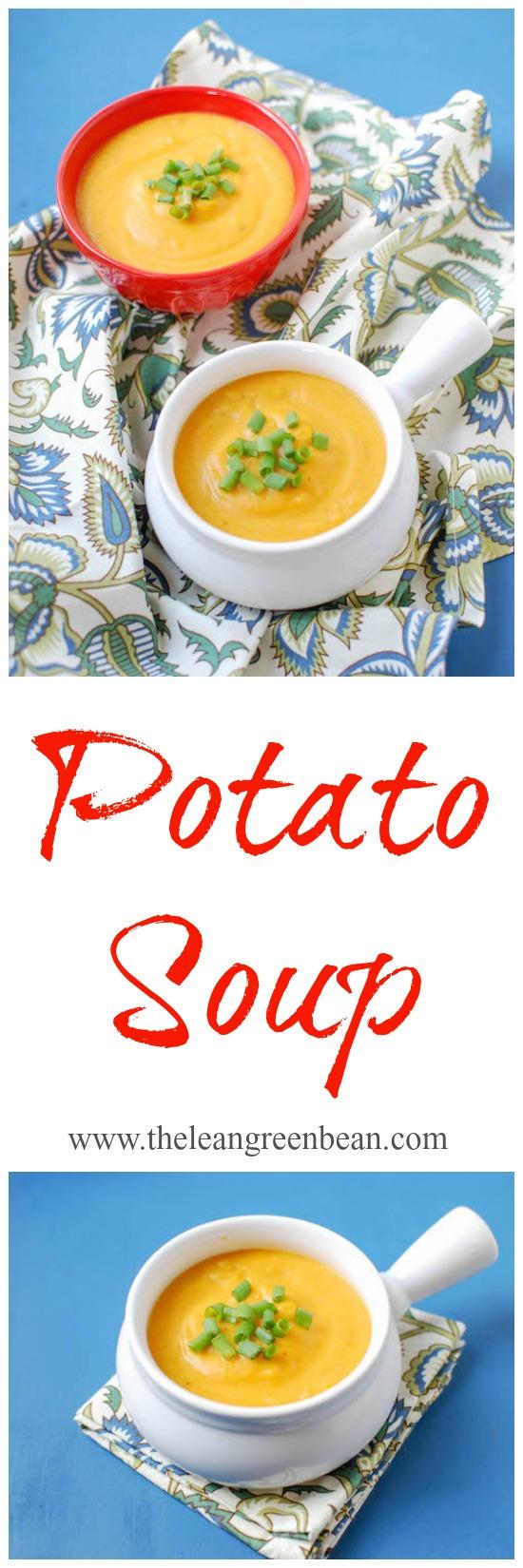 This potato soup is made with two kinds of potatoes and makes a great, nutritious option for lunch or dinner!