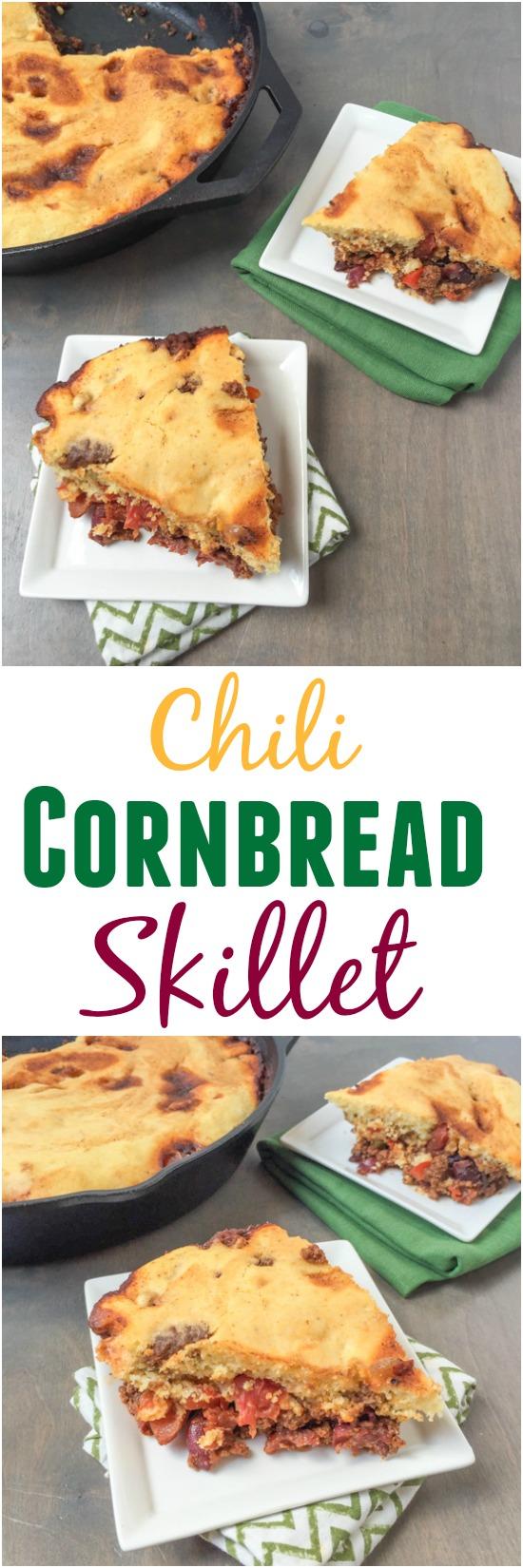 Simple and flavorful, this Chili Cornbread Skillet is ready in about 30 minutes for an easy weeknight dinner the whole family will love.