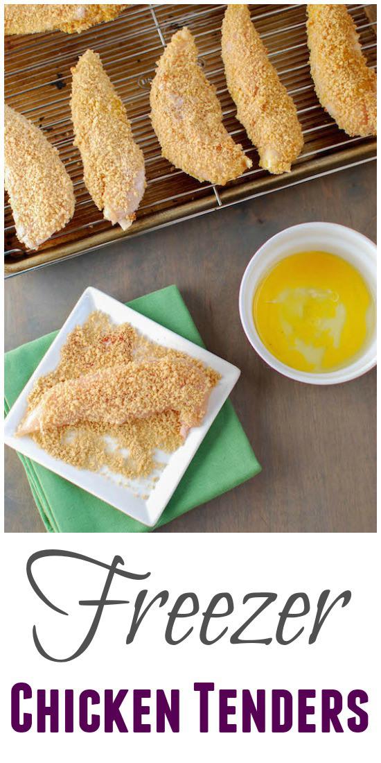 Stock your freezer some a few batches of these chicken tenders and pull them out for a healthy dinner on a busy night!