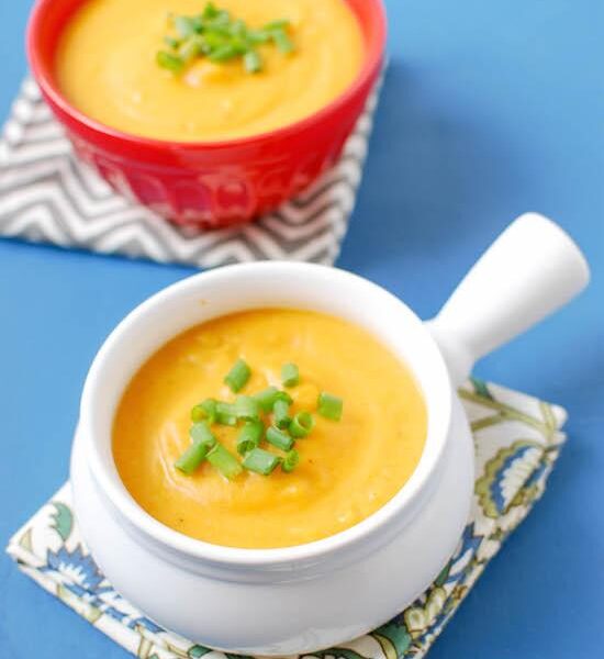 This potato soup is made with two kinds of potatoes and makes a great, nutritious option for lunch or dinner!