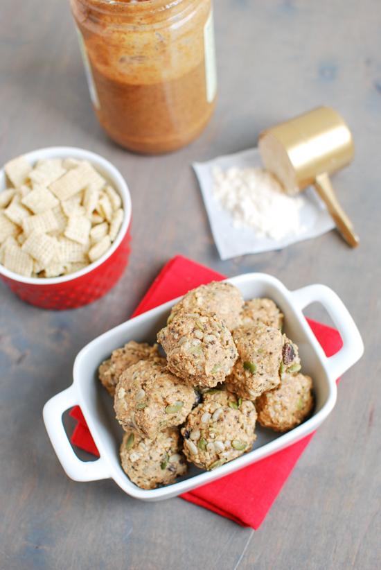 These Almond Butter Protein Balls are a gluten-free, no-bake snack recipe that's great to have on hand for a busy afternoon or to help refuel post-workout!