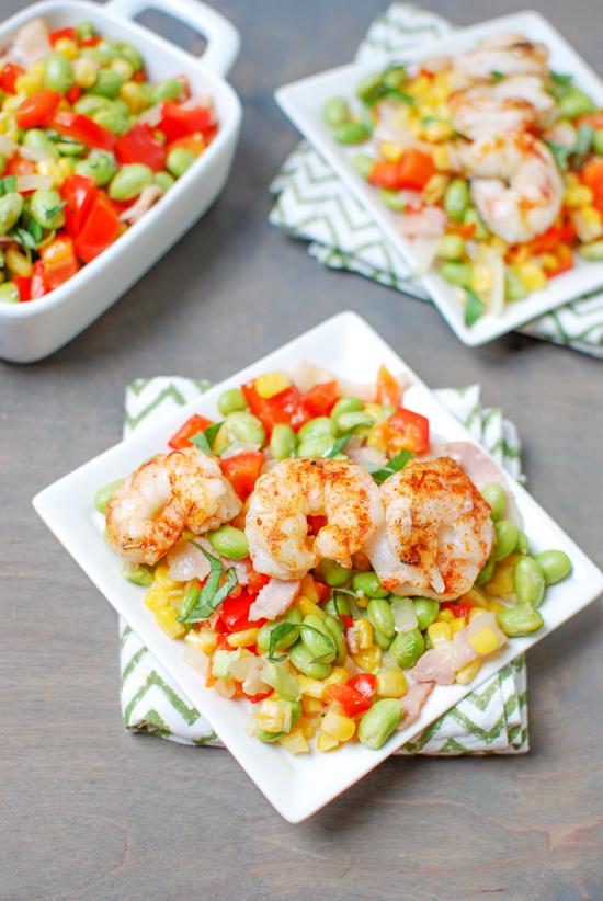 Bursting with summer flavors, this Shrimp and Edamame Succatash is a fun twist on the traditional and makes the perfect weeknight dinner.