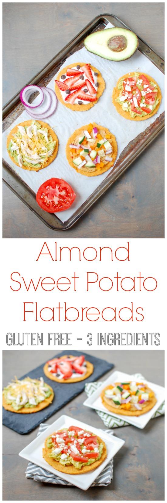 With just 3 main ingredients, these gluten-free Almond Sweet Potato Flatbreads are simple to make and easy to customize. Perfect recipe for lunch or snack time!