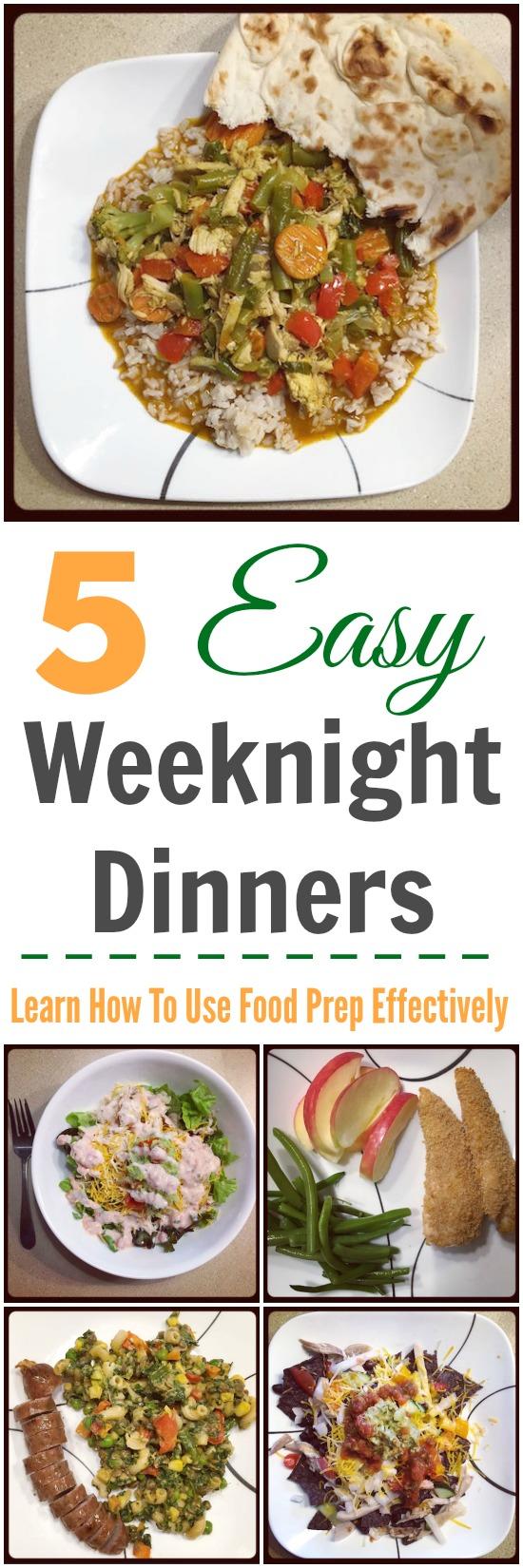 Need quick and easy weeknight dinners? Learn how to use food prep effectively to make it easy to throw together healthy and delicious weeknight meals!