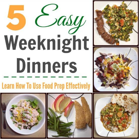 Need quick and easy weeknight dinners? Learn how to use food prep effectively to make it easy to throw together healthy and delicious weeknight meals!