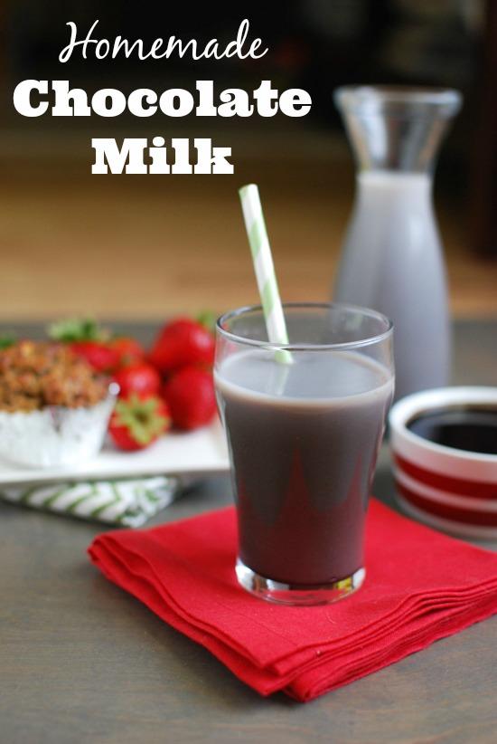Skip the store bought and make your own homemade chocolate milk with just 4 simple ingredients!