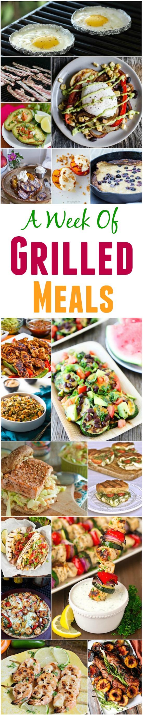 A Week of Grilled Meals - recipes you can make for breakfast, lunch and dinner on the grill!