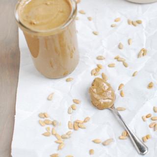 A fun way to change things up from traditional nut butter, this Maple Cinnamon Sunflower Seed Butter is allergy-friendly, delicious and easy to make at home!