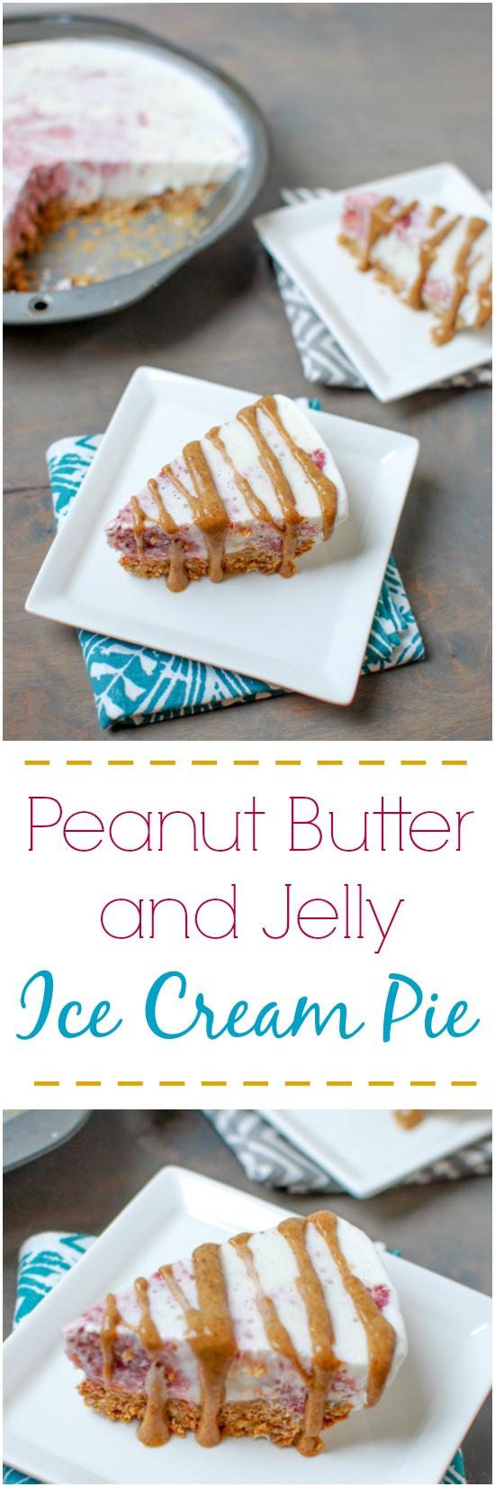 Love ice cream? Try this Peanut Butter and Jelly Ice Cream Pie! It's like a grown up version of your favorite childhood sandwich, for dessert!