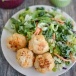 Paleo Turkey Sweet Potato Meatballs with salad