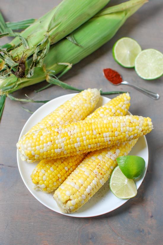 This Chili Lime Corn is the perfect balance of sweet and spicy. A fun way to jazz up your corn on the cob!