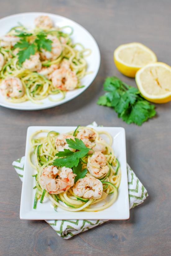 This Paleo Shrimp Scampi is made with just six ingredient and is ready in 15 minutes. Light and refreshing, it's the perfect summer dinner!
