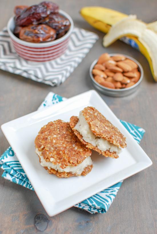 Made with just a 4 ingredients, these Vegan Ice Cream Sandwiches are gluten-free, dairy-free and make the perfect summer treat!