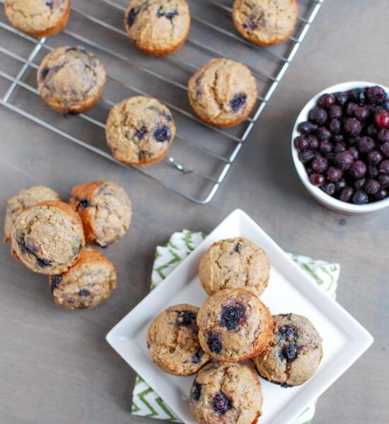 These Wild Blueberry Mini Muffins make a healthy and flavorful bite-size snack. Perfect for moms to enjoy with the kids after an afternoon nap!