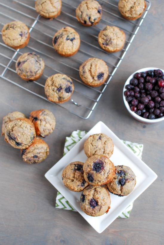 These Wild Blueberry Mini Muffins make a healthy and flavorful bite-size snack. Perfect for moms to enjoy with the kids after an afternoon nap!