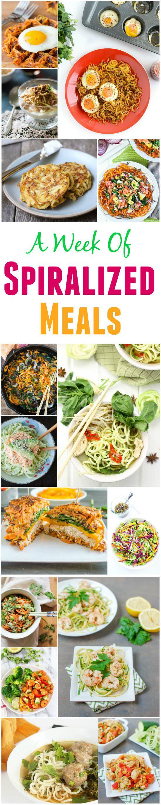 A Week of Spiralized Meals. Recipes for breakfast, lunch and dinner!