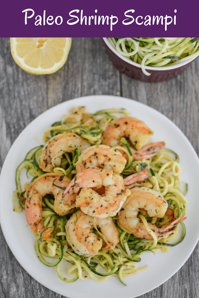 This Paleo Shrimp Scampi is made with just five ingredients and is ready in 15 minutes. Light and refreshing, it's the perfect summer dinner!