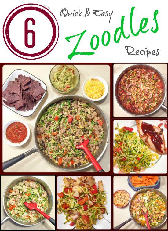 6 Quick and Easy Zoodles recipes to eat for dinner on a busy night.